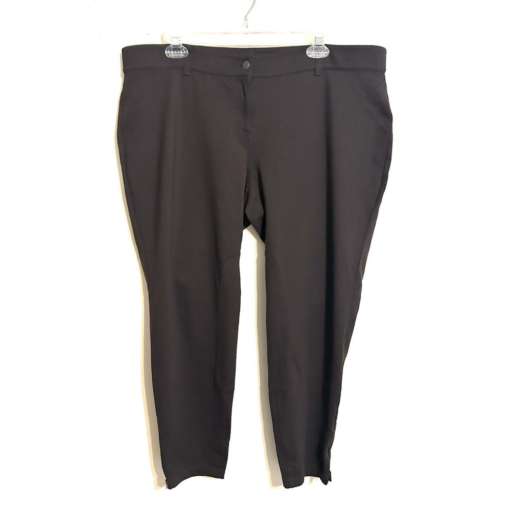 EILEEN FISHER Pants XL Heavyweight Rayon Ponte Equestrian Zip Ankle Brown
